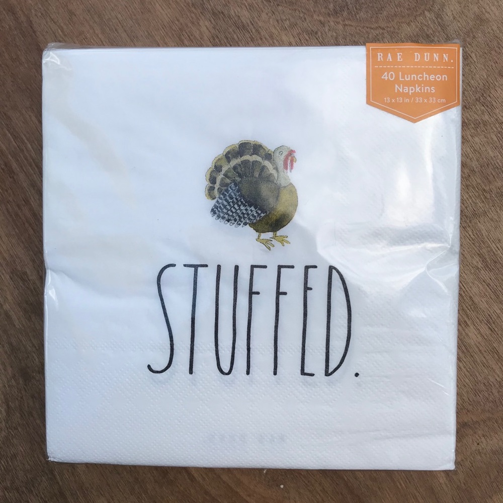 Rae Dunn Stuffed Turkey Thanksgiving 40 ct napkins